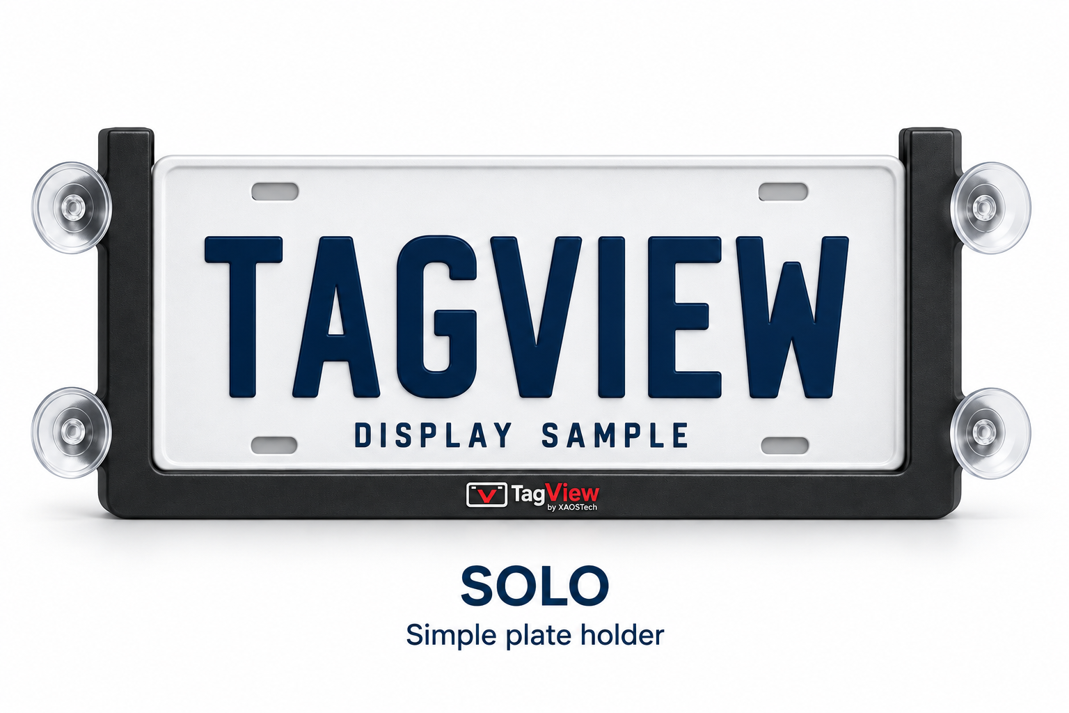 TagView Solo standard plate-holder concept with a surrounding frame